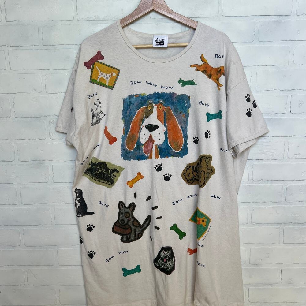 Rel-e-vant Products Painted Lady Vintage 1998 Dog Lovers Cotton Sleep Shirt -OS
